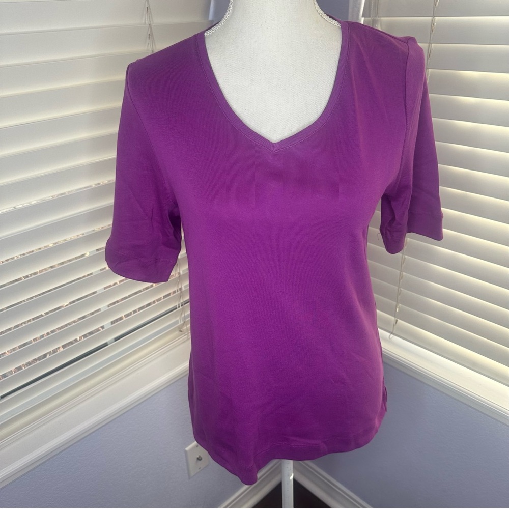 Chico's Vibrant Purple Short Sleeve Top